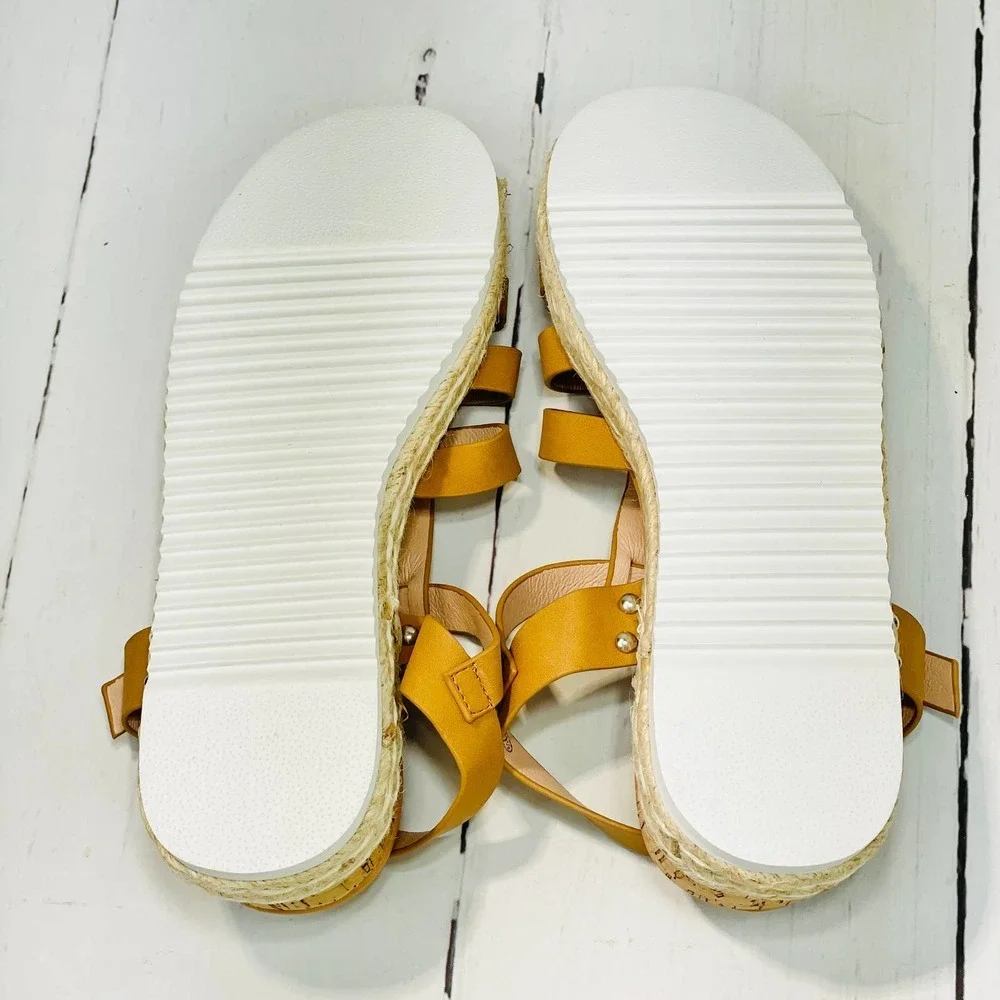 Women's Platform Wedges Espadrille Ankle T-Strap Sandals (sz 9.5) - Picture 9 of 9